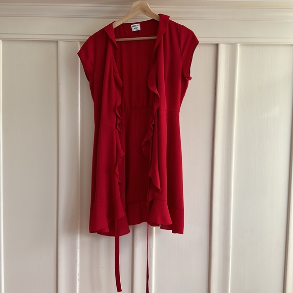 Red wrap mini dress size 4 - Picture 4 of 4